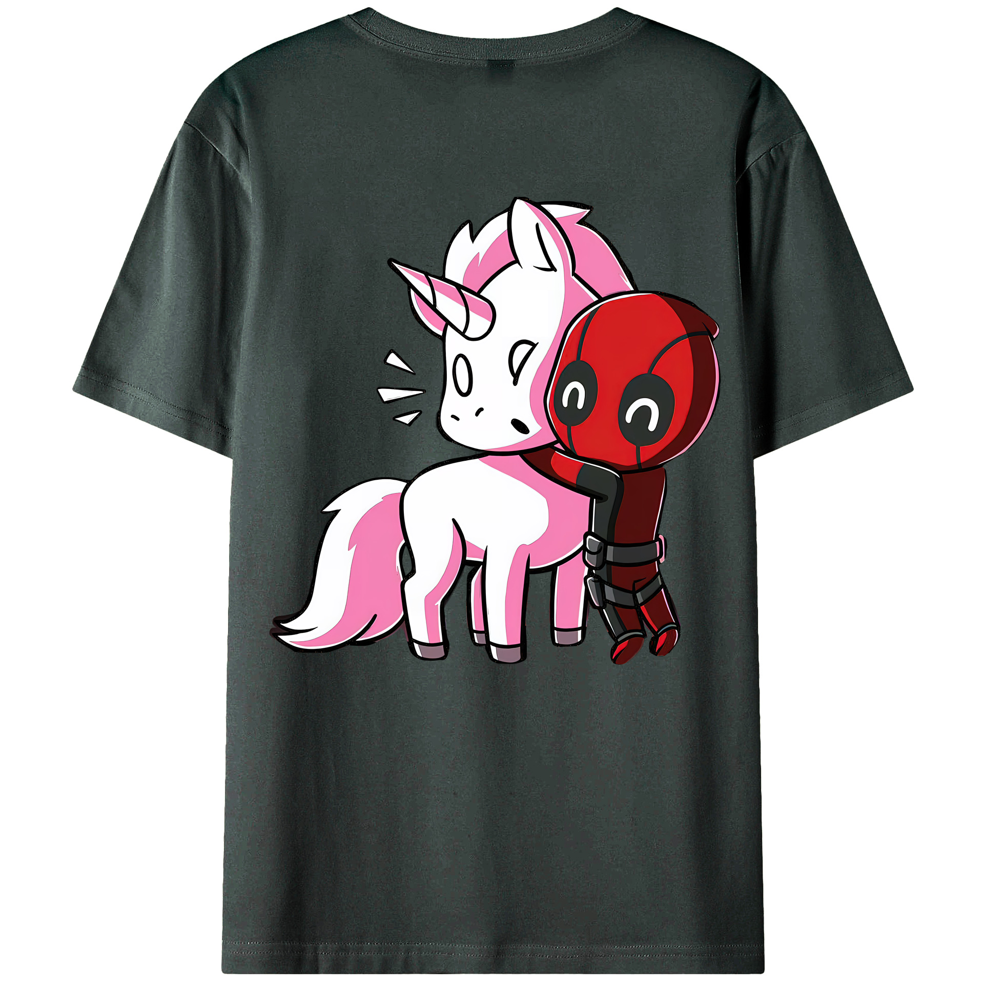 （画像用） Deadpool デッドプール 綿100％ メンズ半袖Tシャツ（バックプリント） 通気性